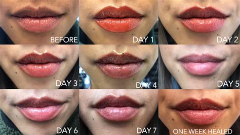 permanent lip blush tattoo.